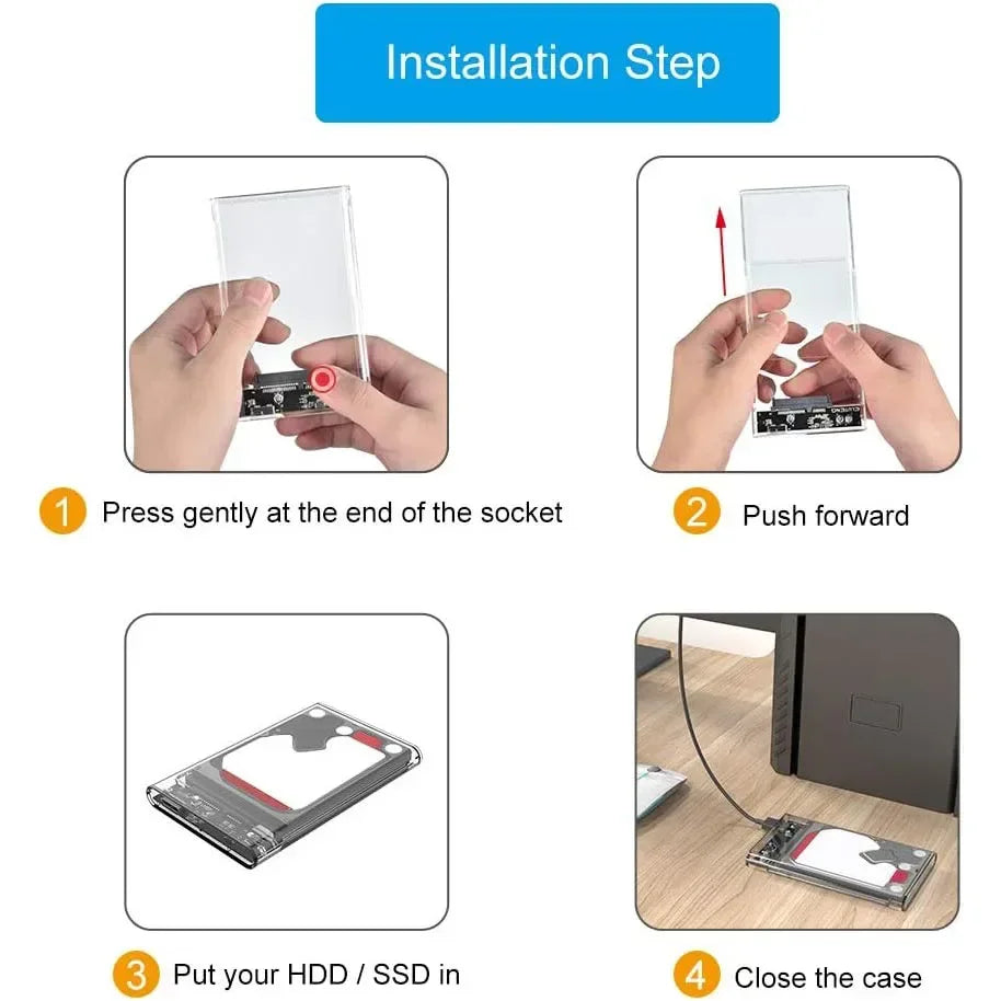 2.5-Inch (63.5 mm) SATA to USB 3.0 Transparent Tool-Free UASP HDD/SSD Enclosure