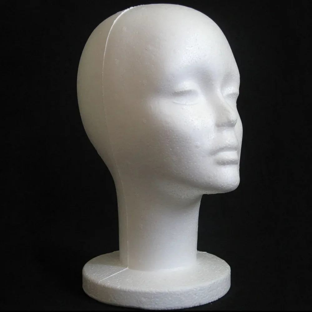Female Styrofoam Mannequin Head Foam Wig Hat and Glasses Display