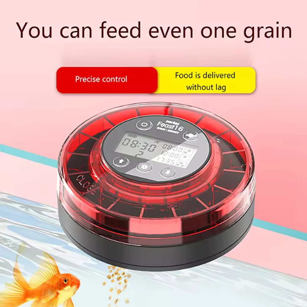 Automatic Aquarium Fish Feeder – USB Rechargeable Food Dispenser with Timer & LCD, 200g (7.1 oz)