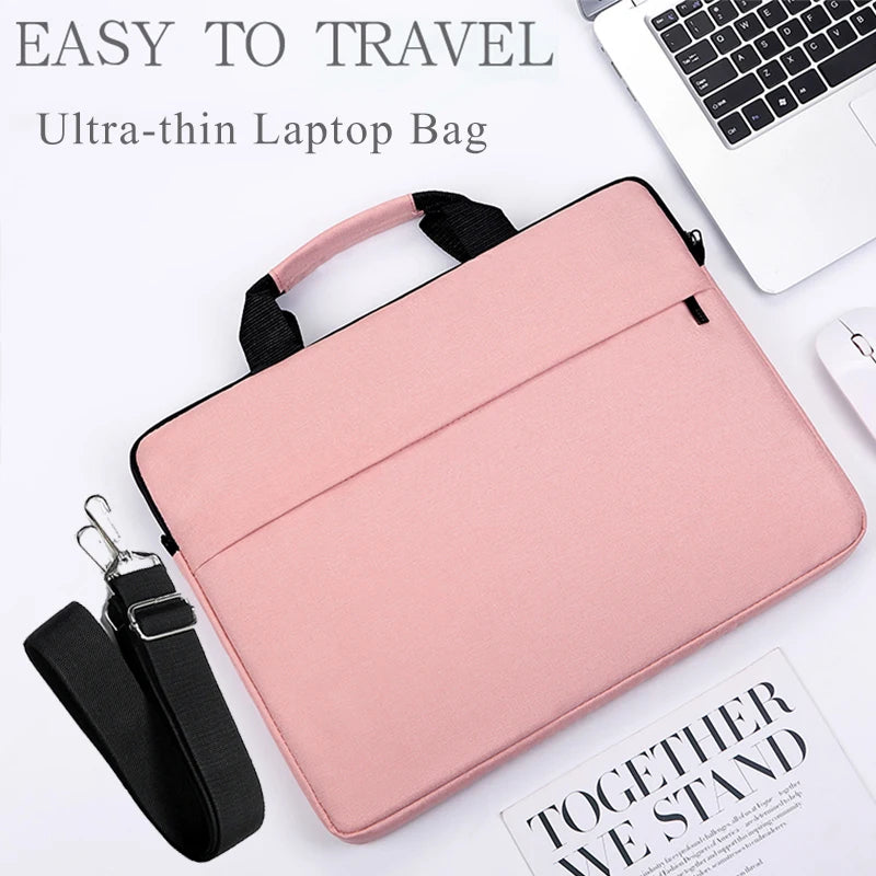 Women's Laptop Sleeve Bag — Fits 13.3/14.1/15.6/17-Inch (35–45 cm) Waterproof Oxford Messenger & Shoulder Case