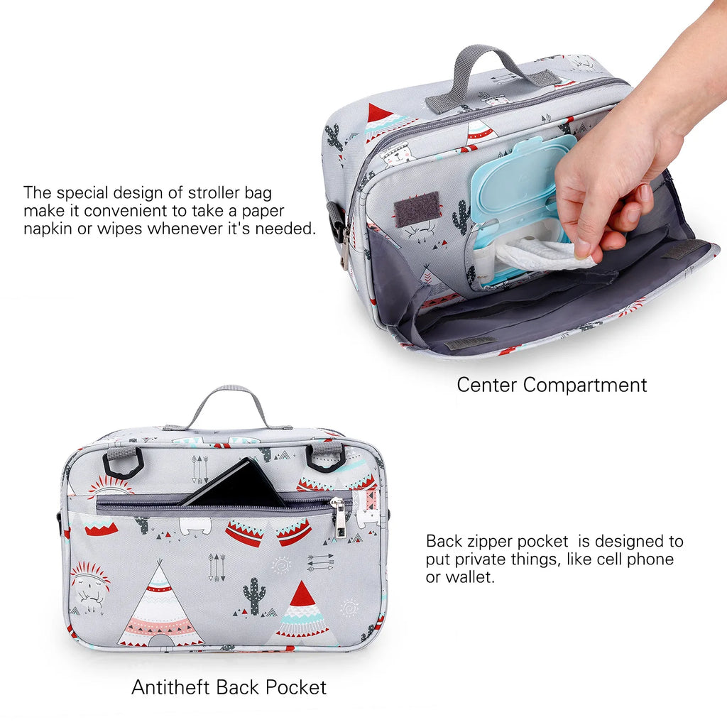 Waterproof Maternity Diaper Bag Wet/Dry Reusable Baby Mummy Wetbag Double Handle Stroller Organizer
