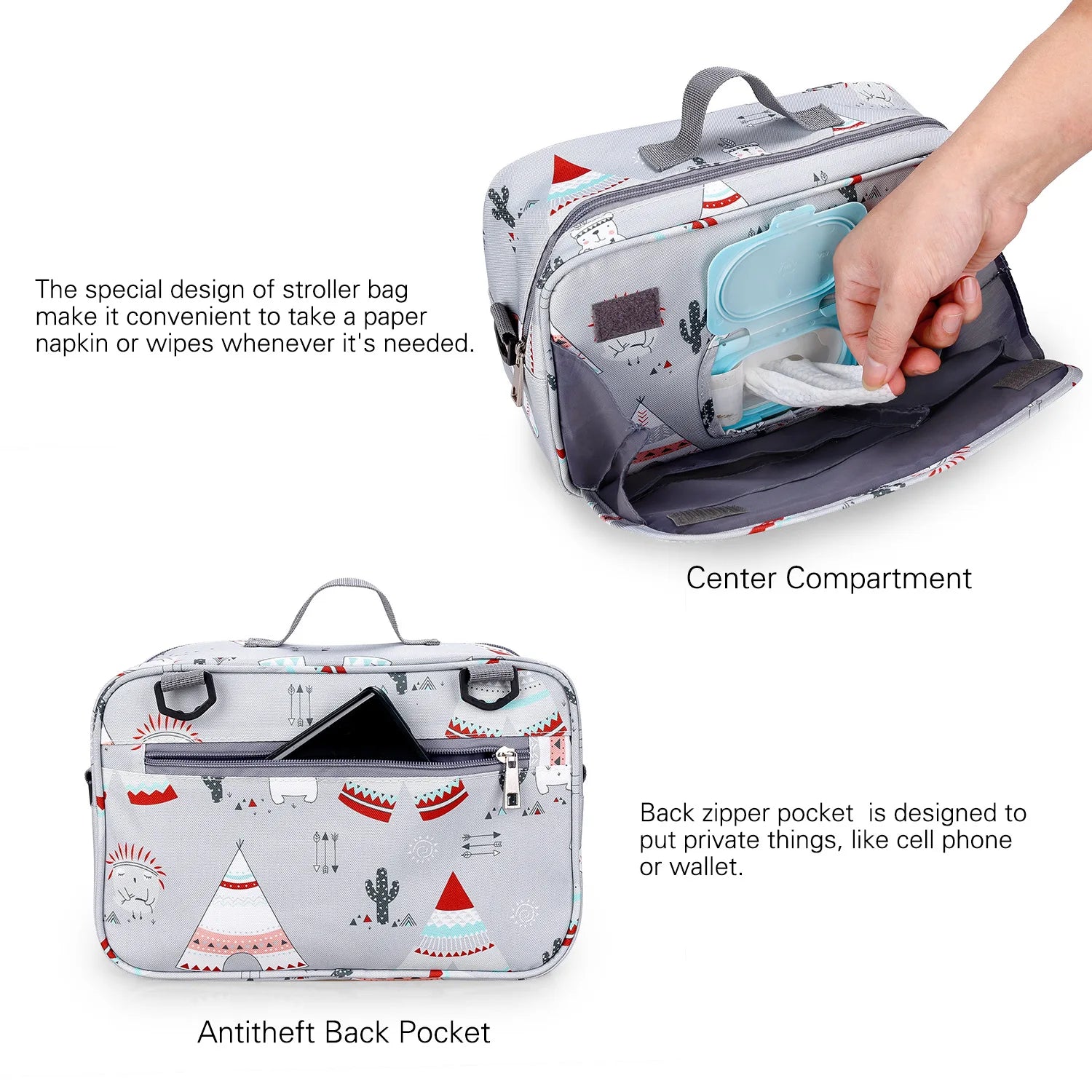 Waterproof Maternity Diaper Bag Wet/Dry Reusable Baby Mummy Wetbag Double Handle Stroller Organizer