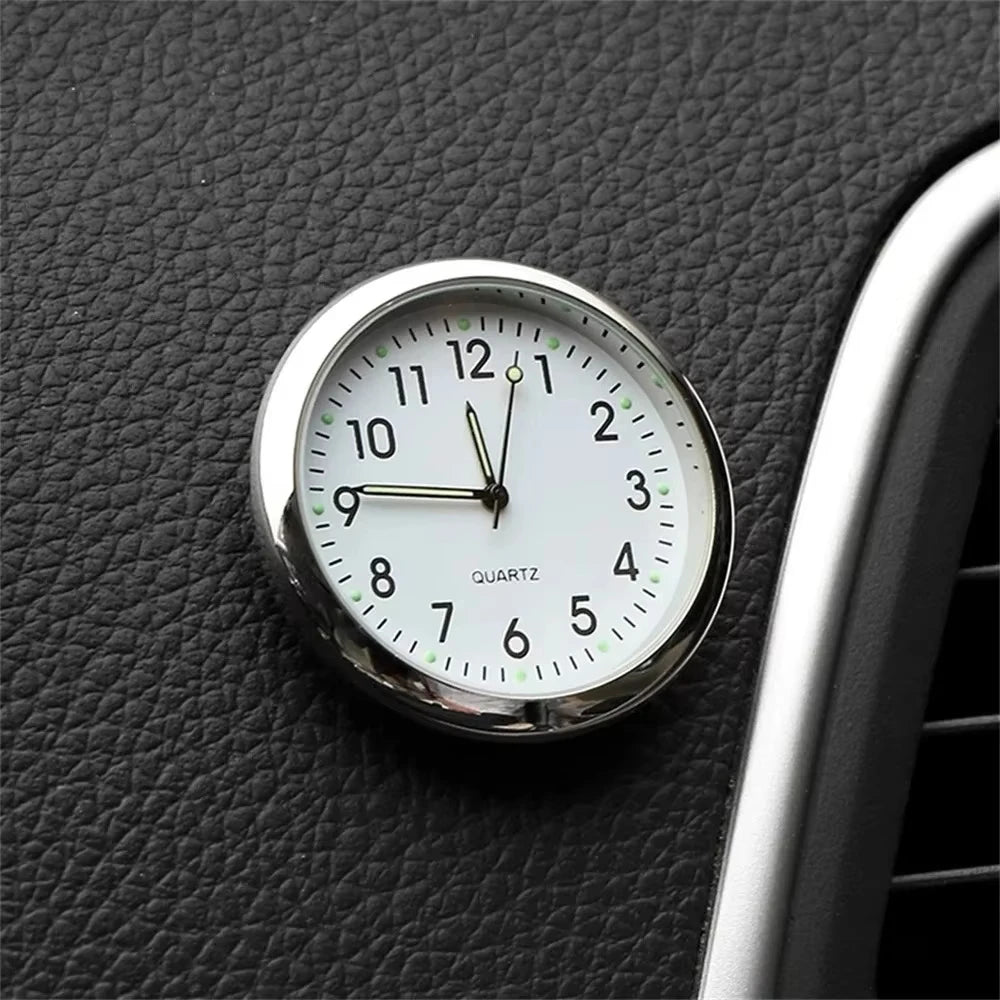 Luminous Mini Car Clock Stick-On Digital Dashboard Quartz Timepiece - 1.6 in (4 cm)