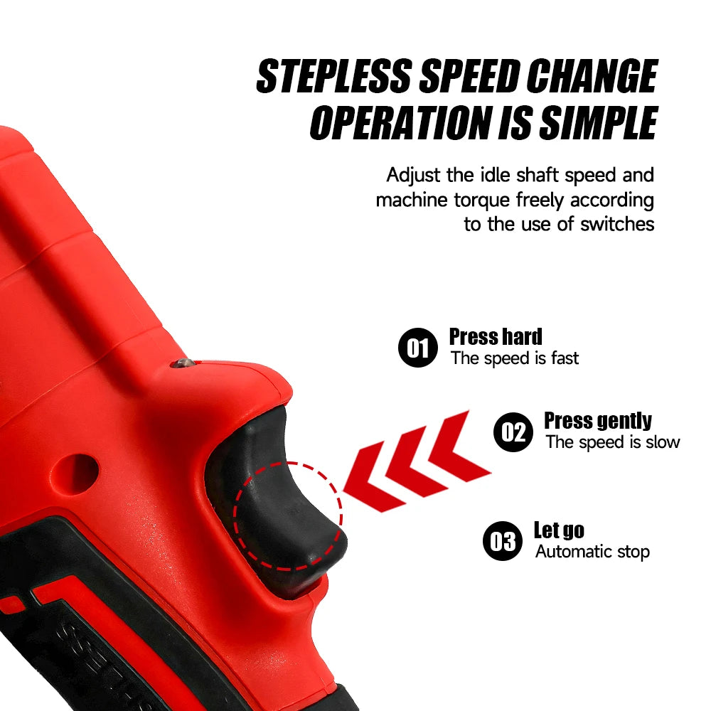 Extended Electric Ratchet Wrench 3/8" Drive 18V Brushless High Torque 80 N·m (0–85 ft·lb) Cordless