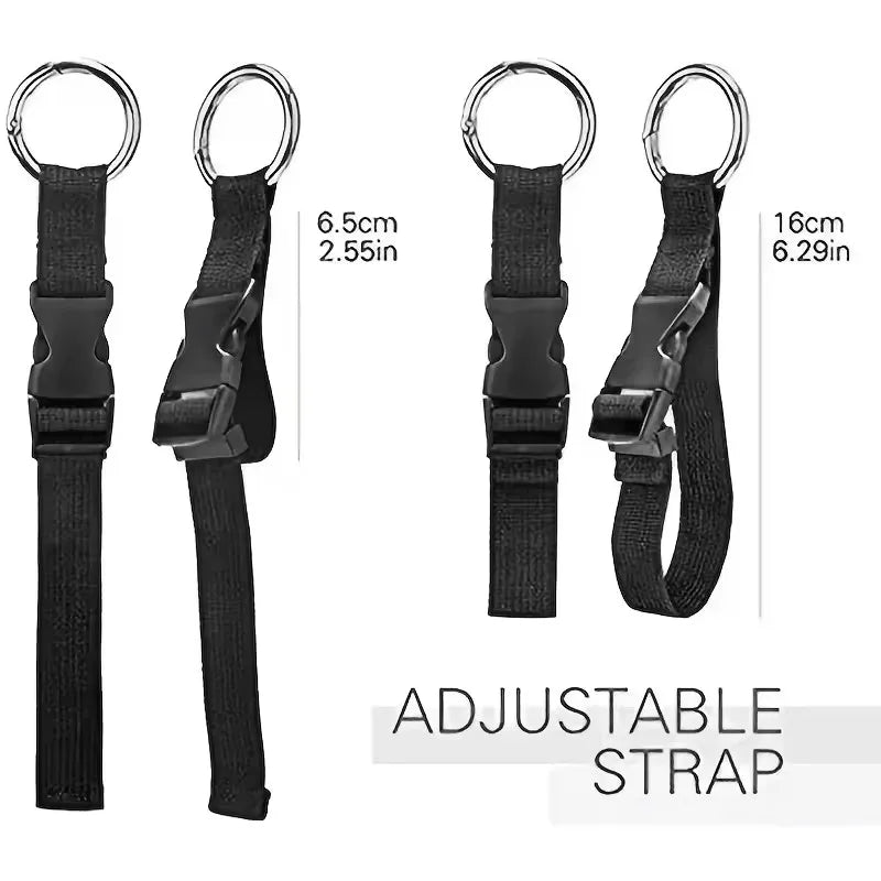 Holiday Travel Portable Black Nylon Luggage Hanging Bag with Zinc Alloy Buckle & External Hook