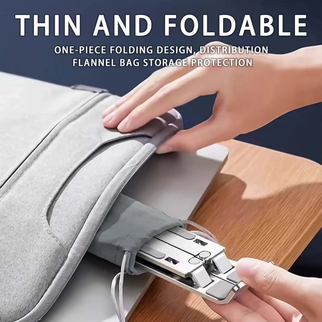 Adjustable Aluminum Laptop Stand – 6-Position Foldable Portable Riser for 8–16-inch (20–41 cm) Laptops with Ventilation & Anti-Slip Pads