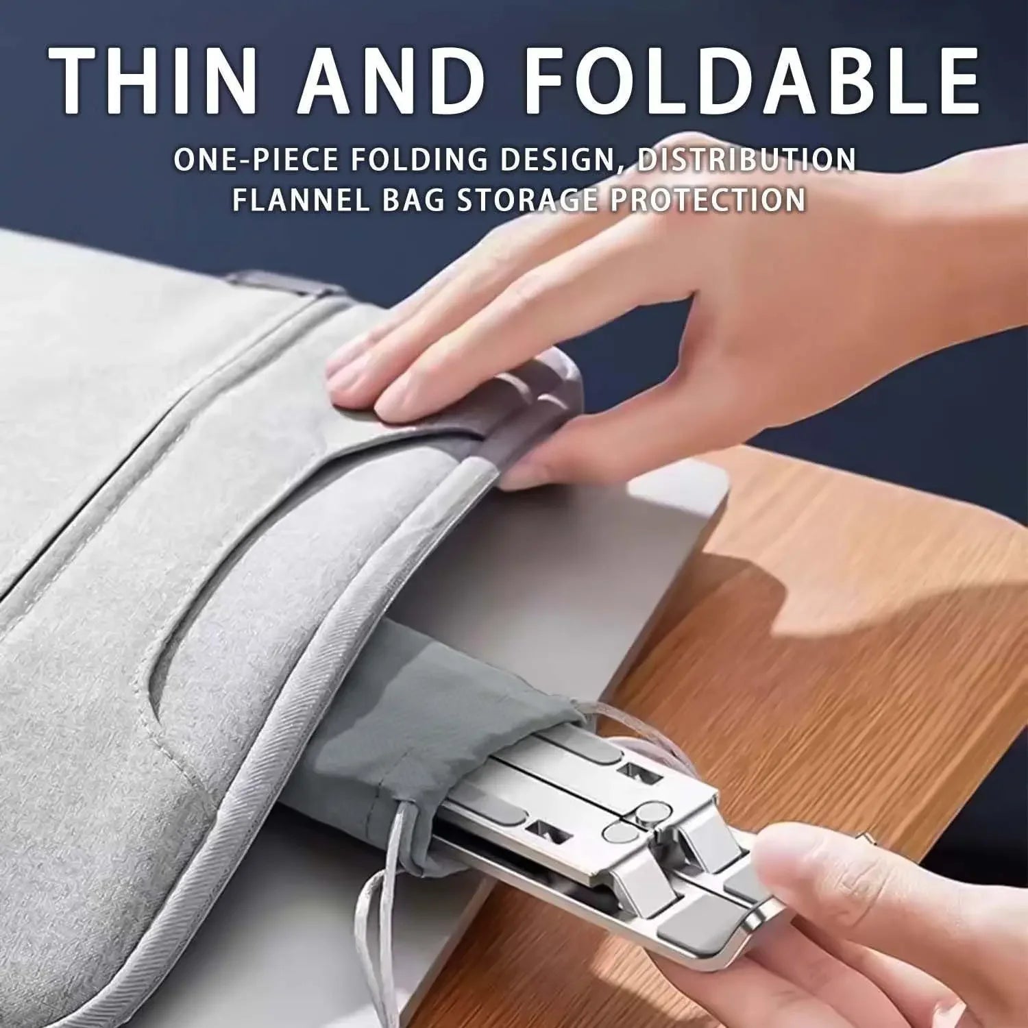 Adjustable Aluminum Laptop Stand – 6-Position Foldable Portable Riser for 8–16-inch (20–41 cm) Laptops with Ventilation & Anti-Slip Pads