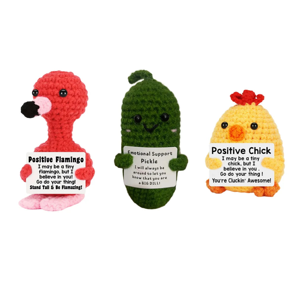 Handmade Mini Crochet Potato Plush Doll – Wool Knit Pocket Hug with Greeting Card, Funny Christmas & Holiday Home Decor Gift