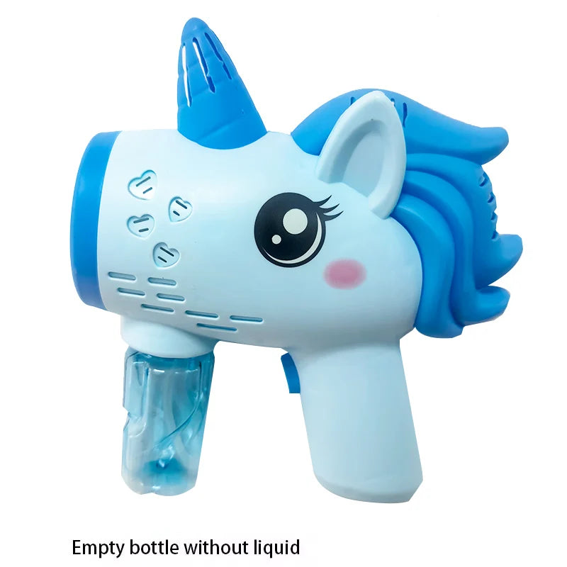 Unicorn Automatic Bubble Machine - Battery-Powered Bubble Gun for Kids Parties & Outdoor Play