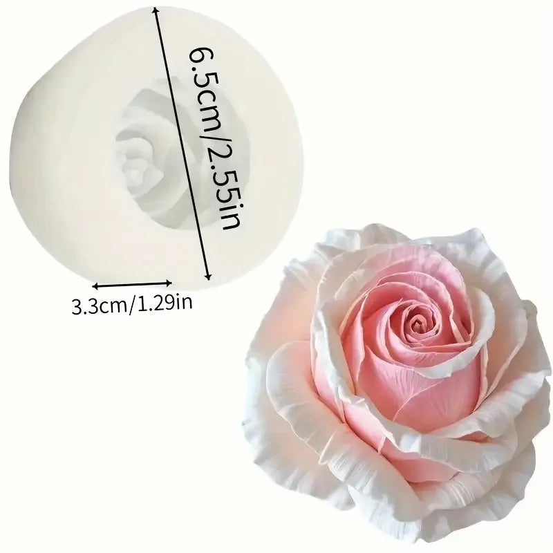 1 Reusable Rose S1-Pack Rose Silicone Mold for Soap, Candle, Clay & Plaster Crafts, Layered Petal Realistic Center, Flexible Reusable DIY Mold