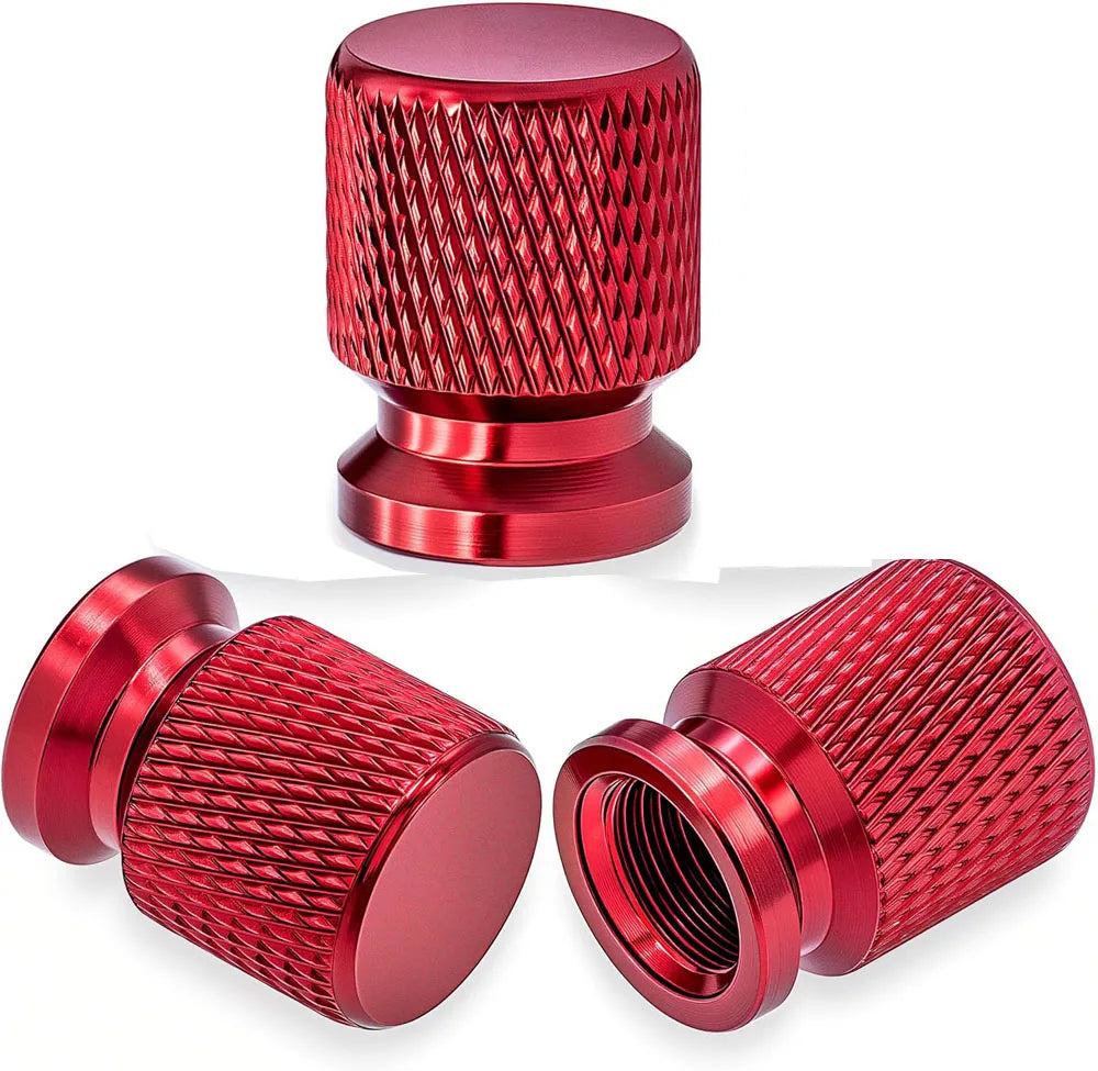 Aluminum Tire Valve Stem Caps 16 x 12mm (0.63 x 0.47 in) Universal 8mm Thread - Metal Valve Caps for Car Bike SUV Truck