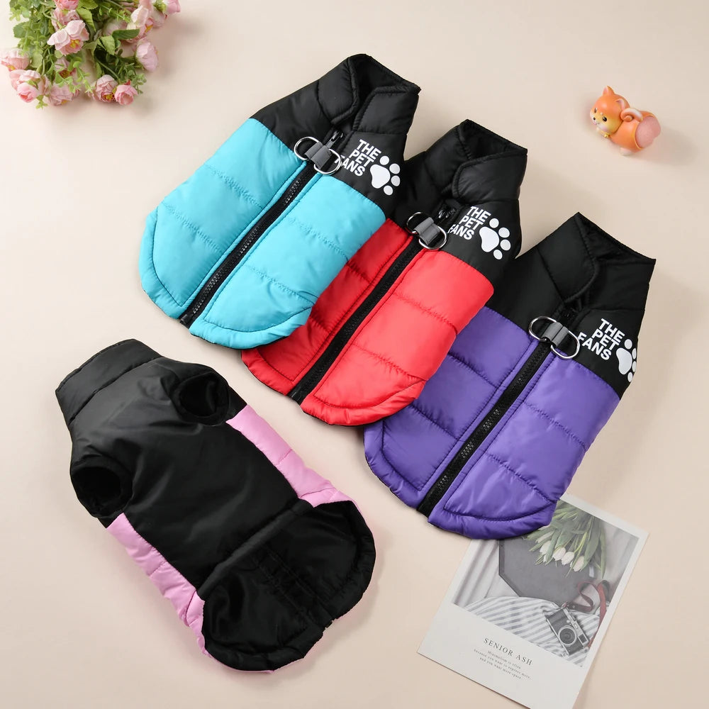 Waterproof Windproof Dog & Cat Jacket – Warm Winter Pet Coat XS-6XL with D-Ring Leash Attachment