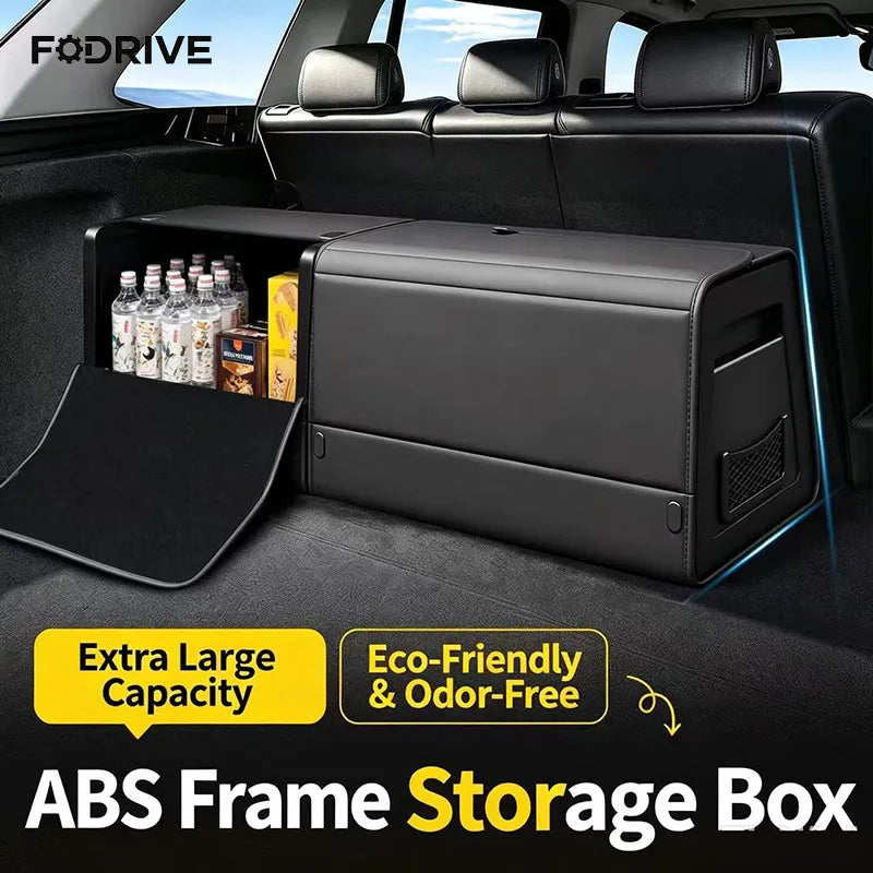 Foldable Nappa Leather Car Trunk Organizer - Large Capacity Multi-Compartment Trunk Storage (S/M/L/XL)