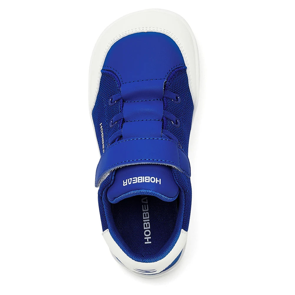 Kids Wide Toe Barefoot Sneakers Minimalist Lightweight Mesh & Faux Leather Hook & Loop Shoes