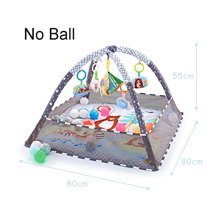 Baby Activity Gym Play Mat with Toy Rack – Educational Crawling Blanket & Infant Sensory Rug
