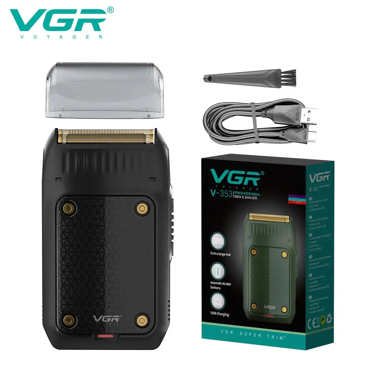 Portable Rechargeable Electric Beard Trimmer & Mini Shaver for Men with LED Display and USB Charging