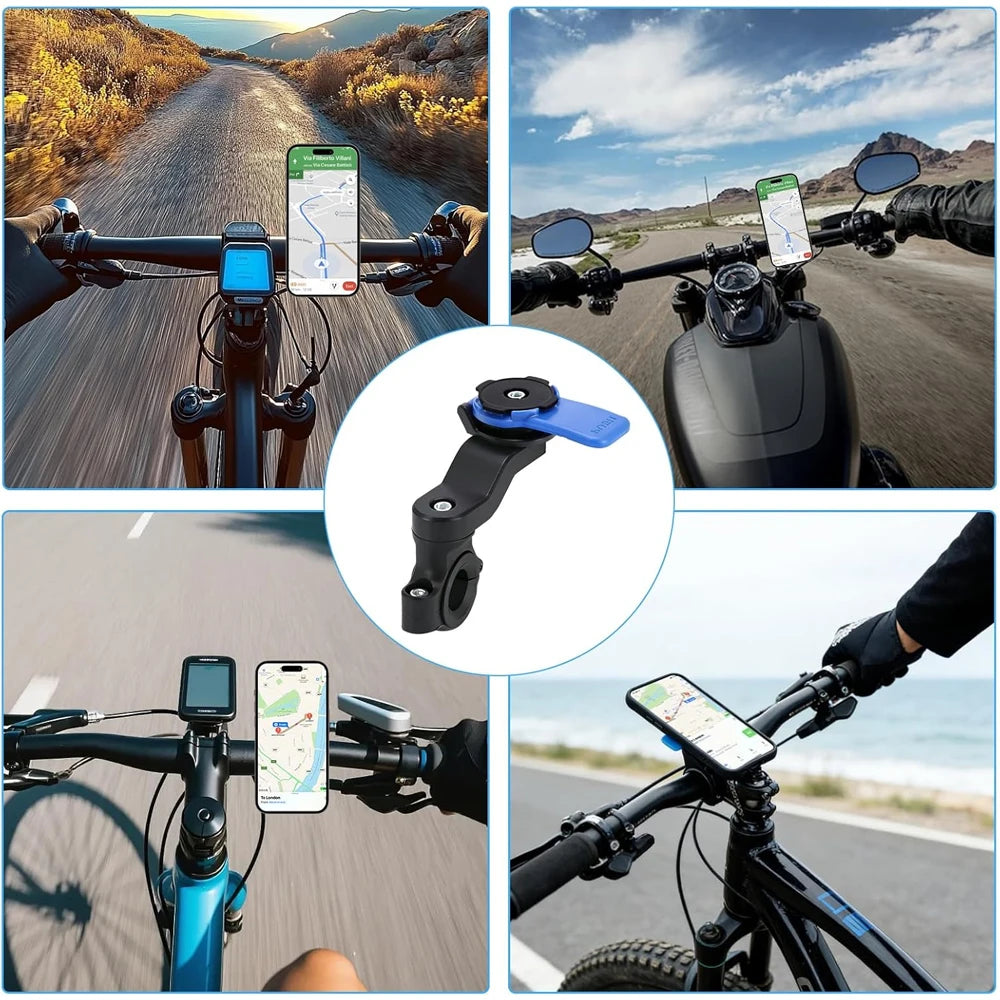 Universal 360° Rotating Motorcycle & Bicycle Phone Holder – Detachable Adjustable Mount for 4.7–7.2 in Phones, Fits 22.2–28.6 mm Handlebars