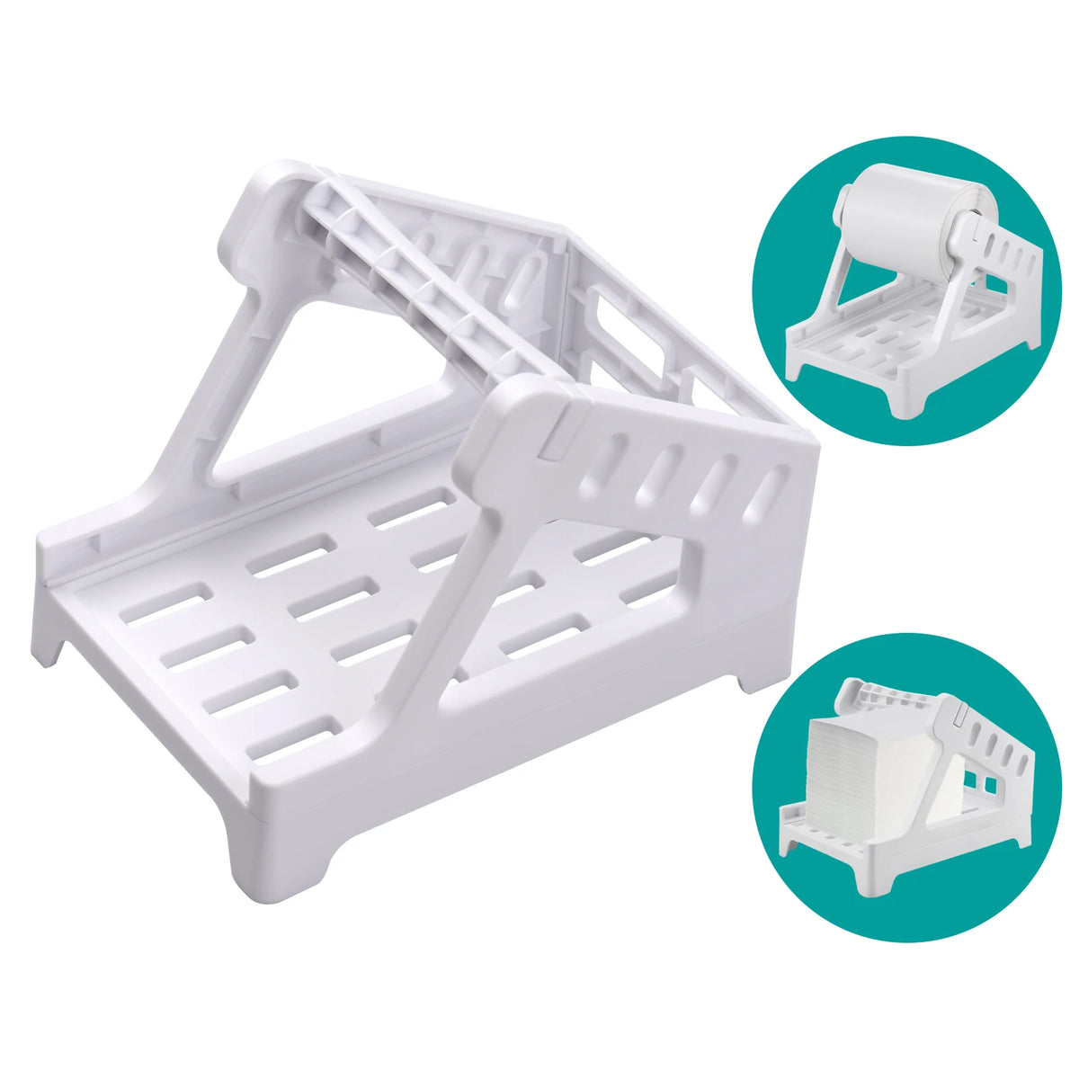 2-in-1 Desktop Thermal Label Holder for 4x6 in (102 x 152 mm) Shipping Labels – Roll & Fanfold Compatible
