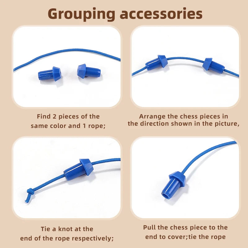 Rope Untangle Puzzle Game with 10 Elastic Ropes - Knot Brain Teaser & Family Travel Toy for Ages 14+