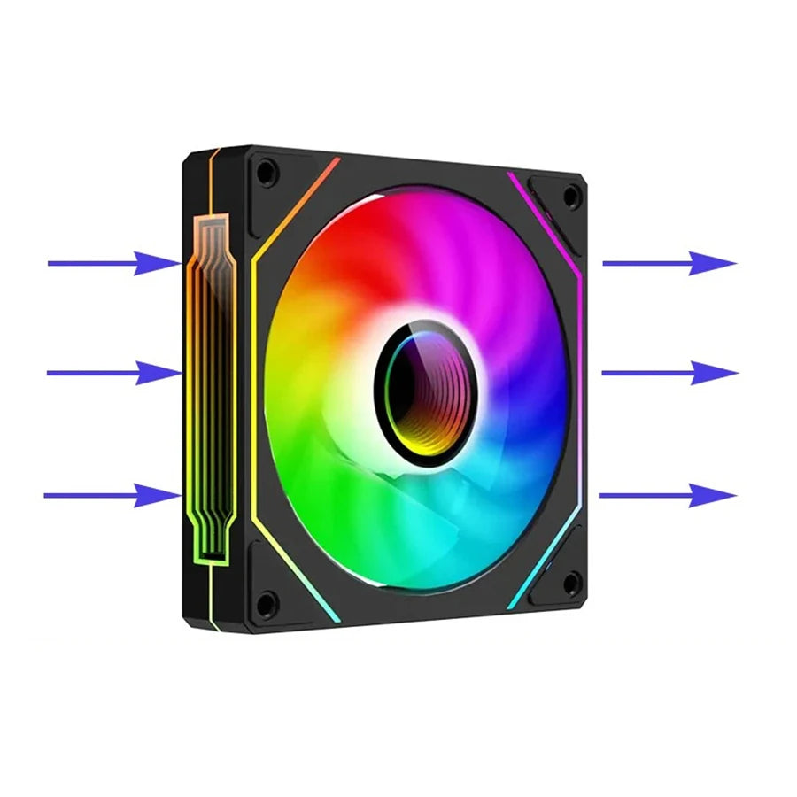 ARGB 120mm (4.72in) PWM Silent Case Fan – Infinite Mirror LED, 4-pin PWM + 5V 3-pin ARGB, Ceramic Bearing