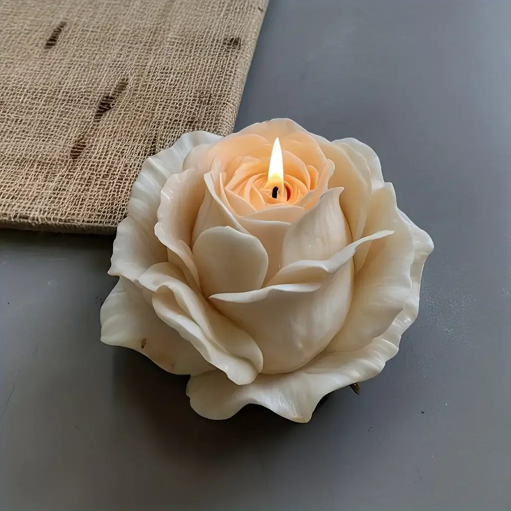 1 Reusable Rose S1-Pack Rose Silicone Mold for Soap, Candle, Clay & Plaster Crafts, Layered Petal Realistic Center, Flexible Reusable DIY Mold