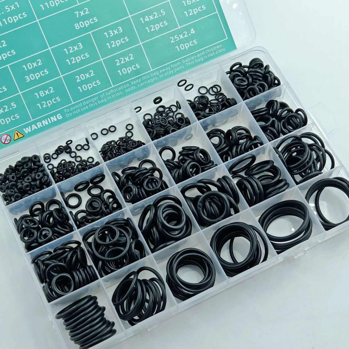 1020-Piece Nitrile O-Ring Repair Kit — Boxed Sealing Ring Assortment