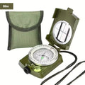 Multifunctional High-Precision Waterproof Military Compass for Camping & Hiking — Metal Survival Compass with Fluorescent Dial, 3.7 x 2.6 x 1.1 in (9.4 x 6.6 x 2.8 cm)
