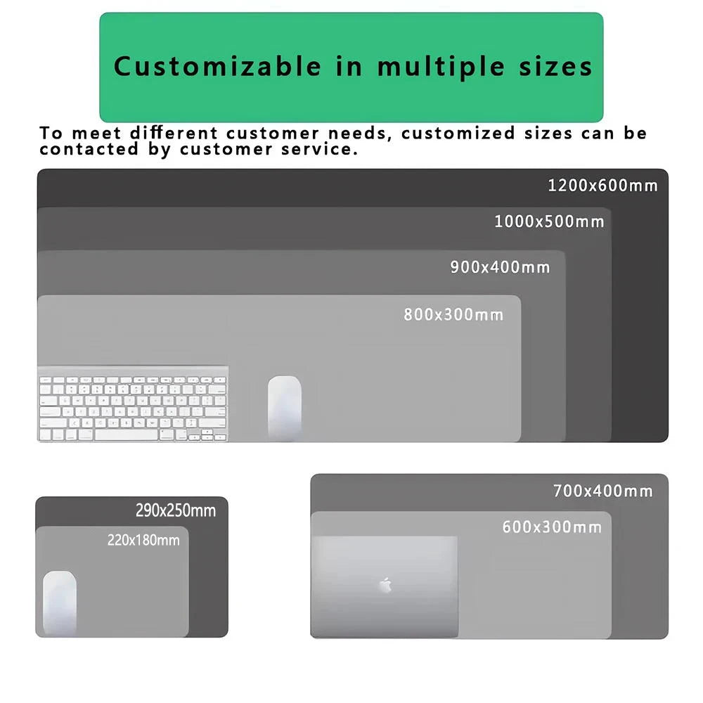 XXL Extended Mouse Pad 35.4 x 15.7 in (900 x 400 mm) Black & White Strata Liquid Anime Keyboard Desk Mat Anti-Slip Rubber