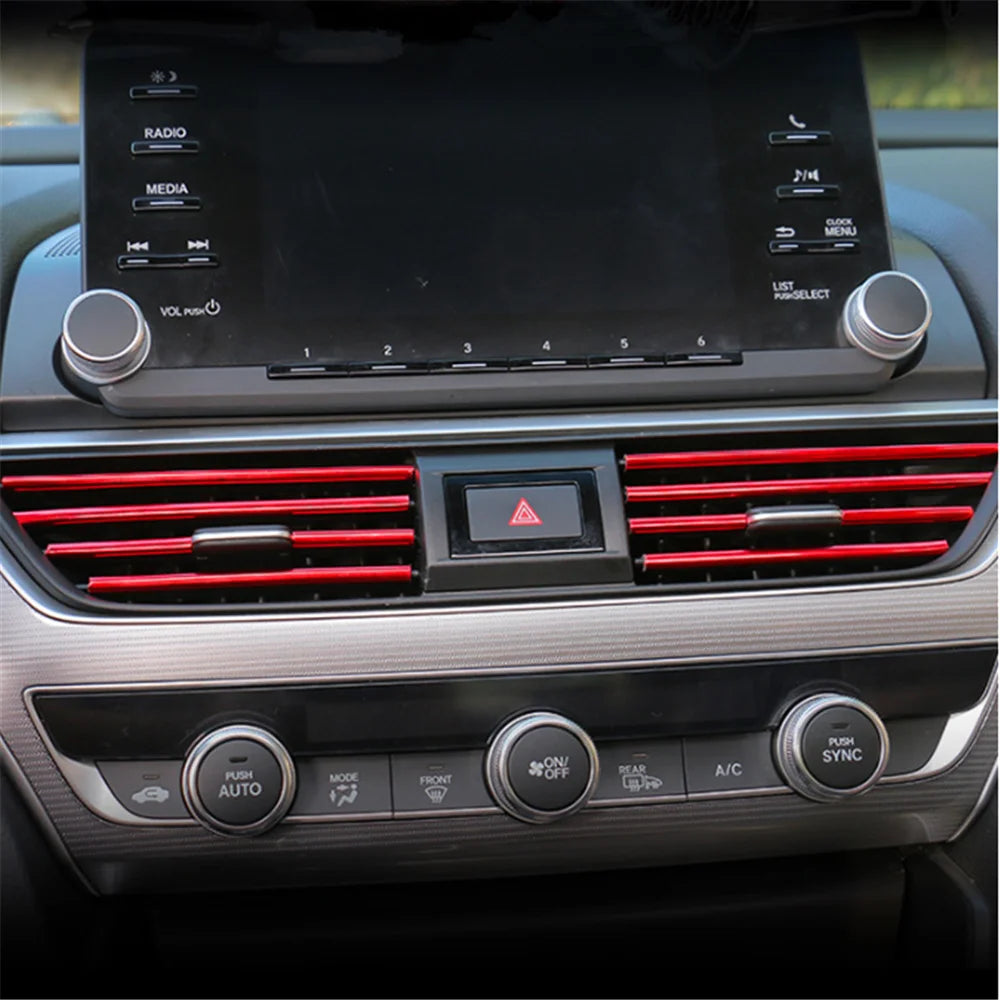 10-Pack Car Air Vent Trim Strips 20cm (7.87 in) PVC Decorative Air Outlet Moulding for Interior Car