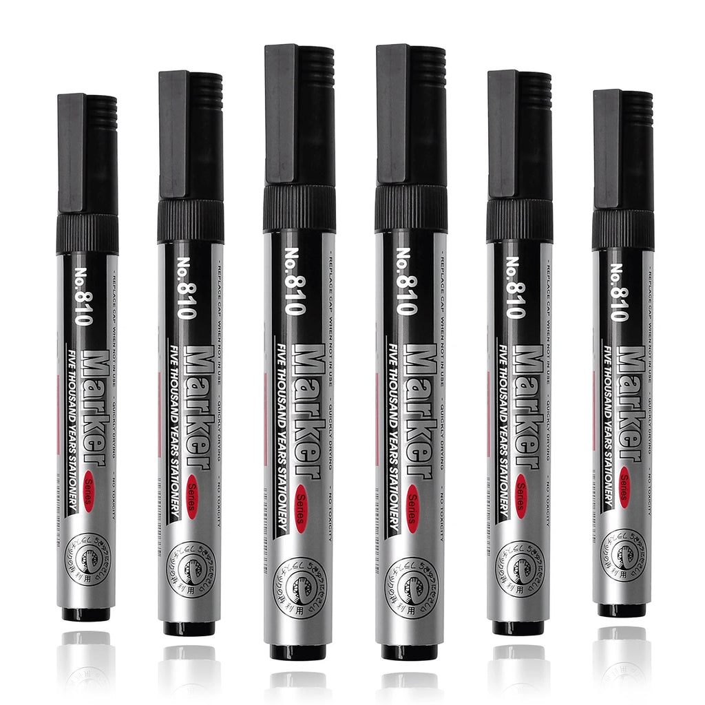 Permanent Oil-Based Marker 2.0mm (0.08 in) Black Ink Waterproof Quick-Dry Multi-Surface, 2/5/10-Pack