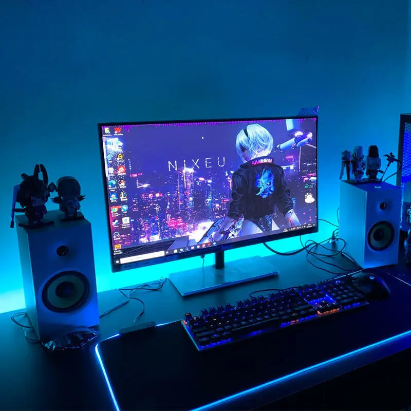 USB RGBIC LED Strip 24–34 in (61–86 cm) Monitor Backlight – App & Music Sync for PC Gaming