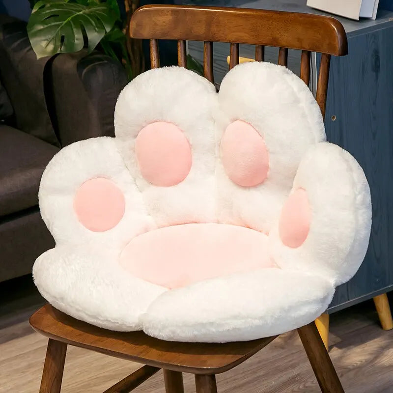 Kawaii Cat Paw Plush Floor Cushion 70 × 60 cm (27.6 × 23.6 in) — Soft Stuffed Seat Pillow Butt Pad for Home, Office & Nap