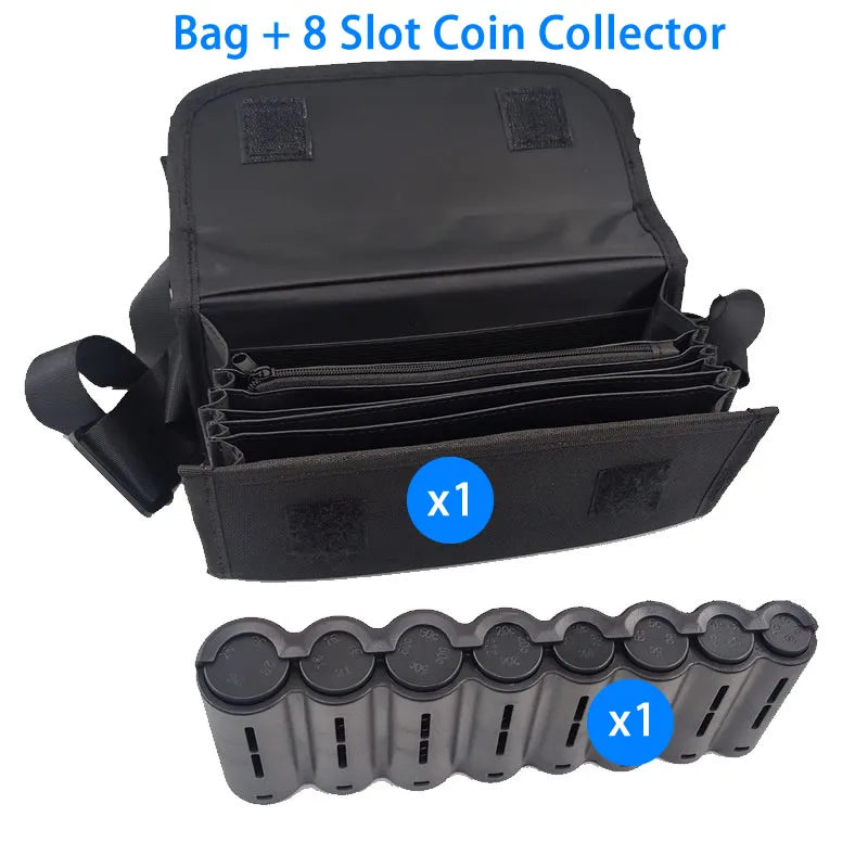 Multi-Pocket Waist Cash Bag with Euro Coin Dispenser Waiter & Cashier Coin Organizer