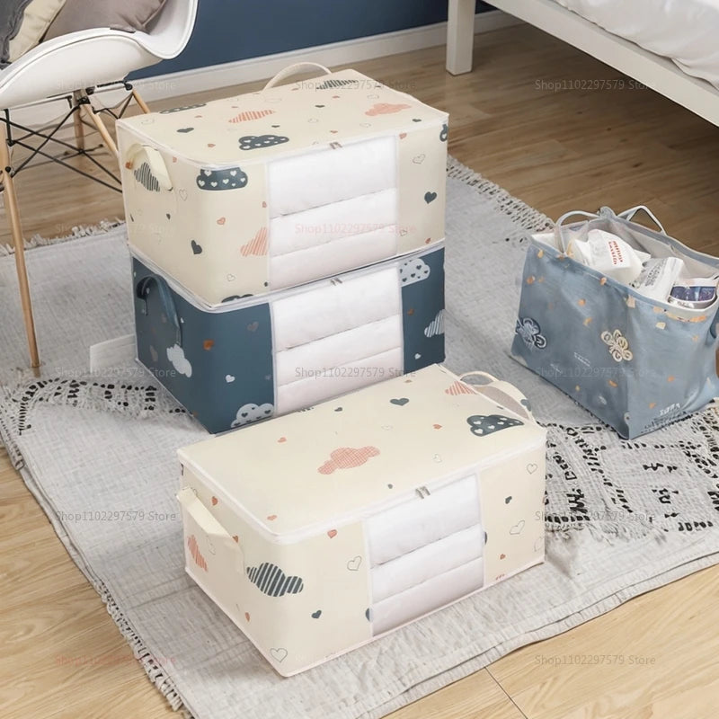 Large Non-Woven Storage Bag with Handles – Dustproof, Moisture-Resistant Quilt & Clothing Organizer