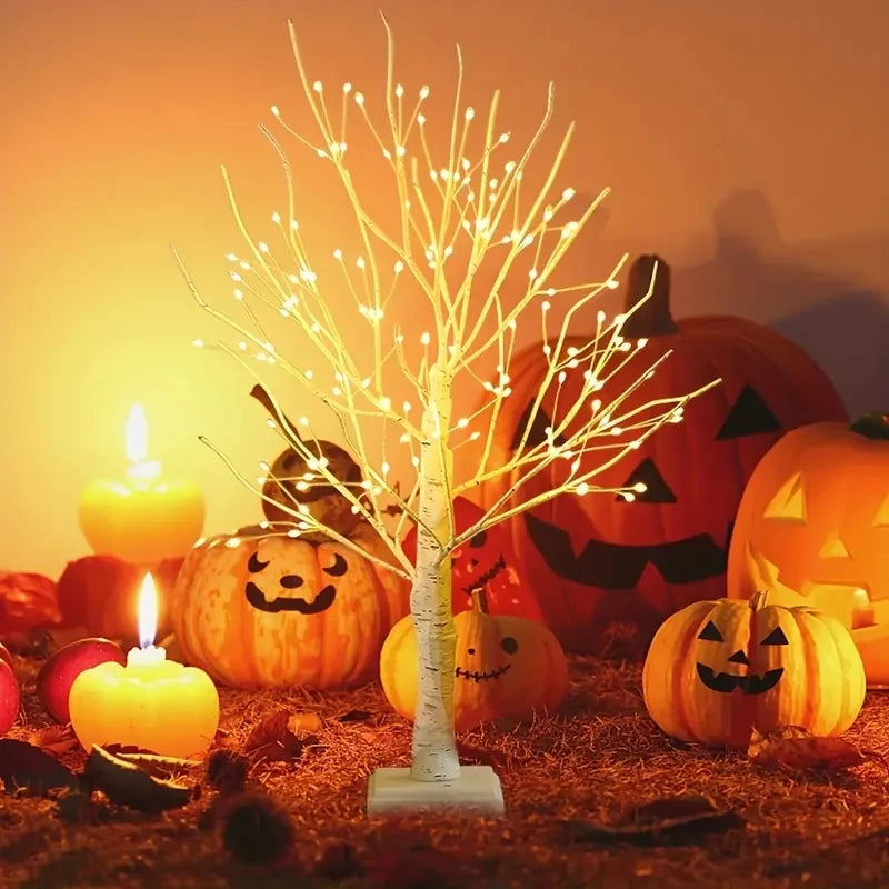 144 LED Birch Tree Light Warm White - USB & Battery Powered, 60 x 10 cm (23.6 x 3.9 in) Holiday Tabletop Decor for Christmas, Halloween, Easter