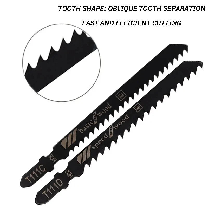 10-Pack Jigsaw Blades for Wood, Metal & Plastic – Fine and Coarse Teeth, Anti-Chip