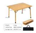 Bamboo Folding Camping Table — Portable Foldable Picnic & BBQ Outdoor Dining Table with Carry Bag