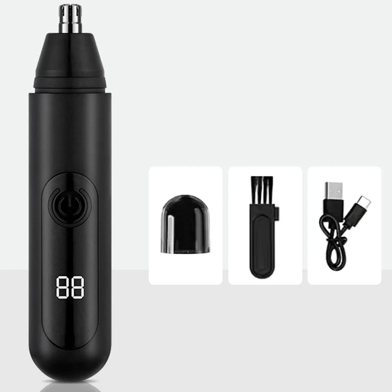 USB Rechargeable Nose & Ear Hair Trimmer for Men Portable Cordless Groomer
