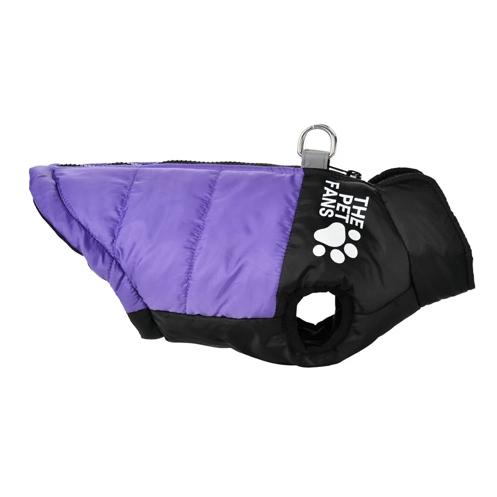 Waterproof Windproof Dog & Cat Jacket – Warm Winter Pet Coat XS-6XL with D-Ring Leash Attachment
