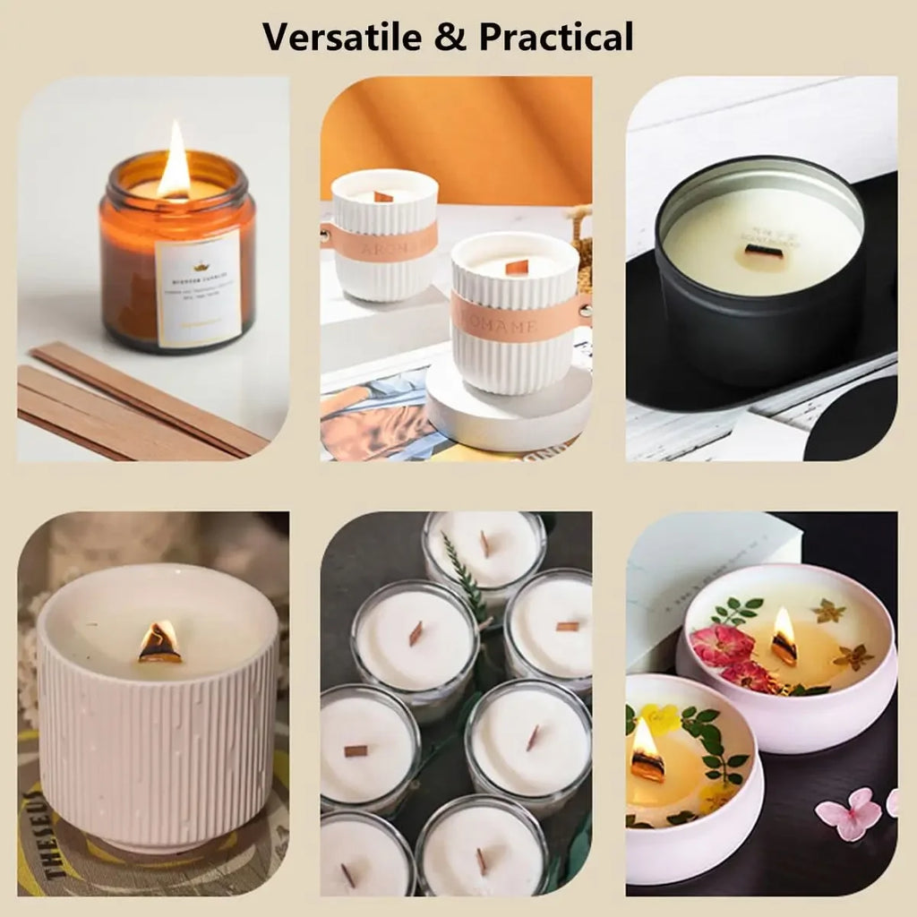 DIY Wooden Wick Candle Kit – Soy & Paraffin Wax Aromatherapy Candle Making Guide
