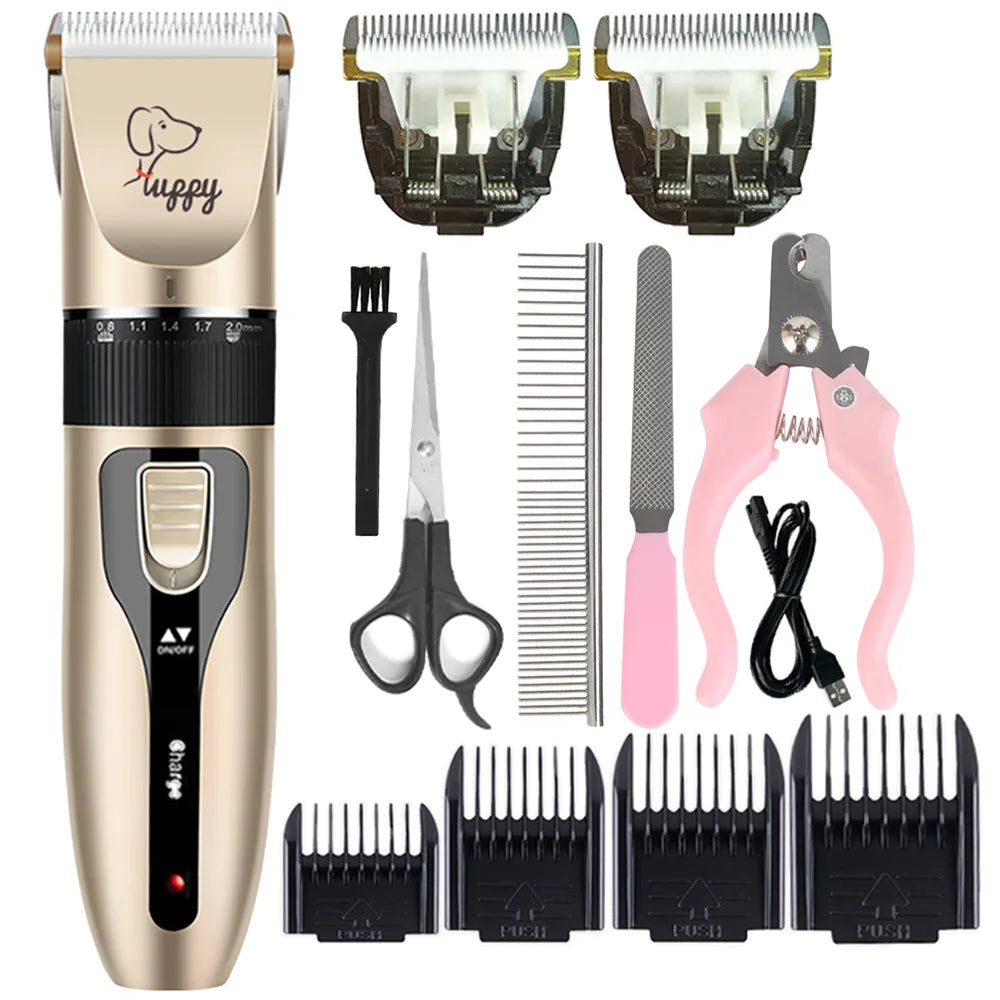 Cordless Pet Hair Clippers – Professional Rechargeable Trimmer Set for Dogs, Cats & Rabbits, Quiet Motor, 120-Min Runtime