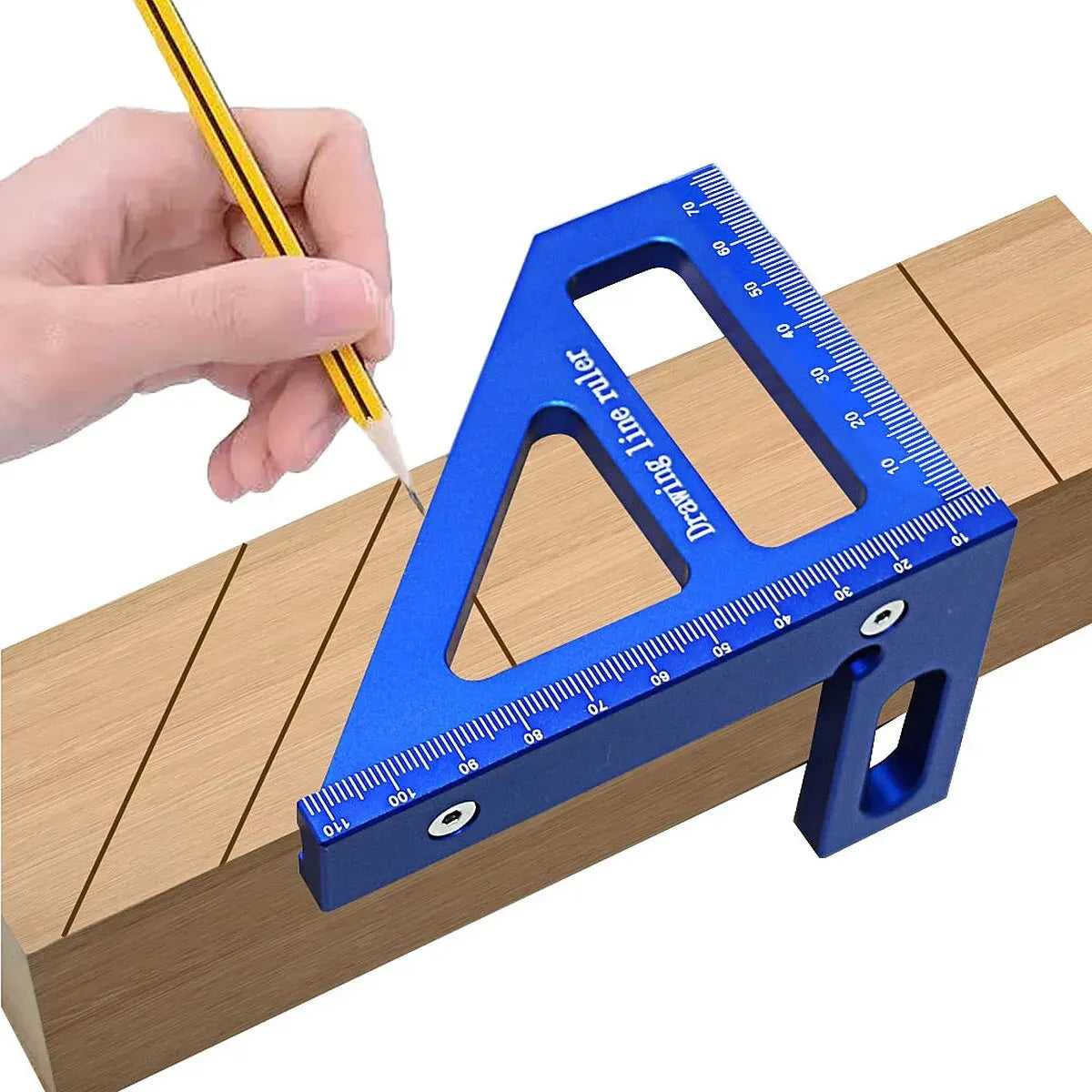 Carpenter Multi-Angle Square Protractor Ruler Aluminum/Plastic 45/90 Degree Woodworking Layout & Height Gauge