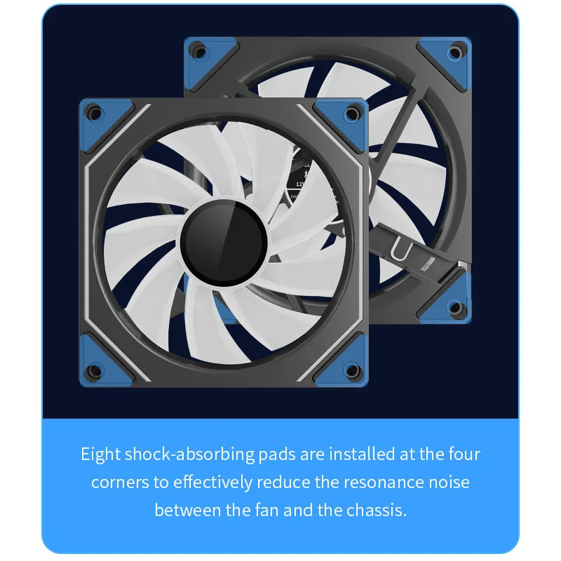 Infinite Mirror ARGB 120mm (4.72 in) PWM PC Case Fan — 5V 3-Pin ARGB & 12V 4-Pin PWM, 800–2000 RPM, Hydro Bearing