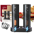 2-Pack USB Rechargeable Electric Salt and Pepper Grinder Set, Adjustable Coarseness, LED Light, Ceramic Core Top-Fill Spice Mills for Kitchen