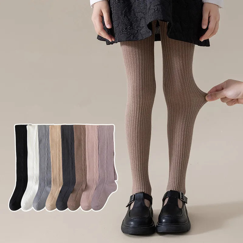 Girls Cotton Tights 0-12 Years — Breathable Pantyhose & Stockings for Toddlers, Spring Autumn Winter