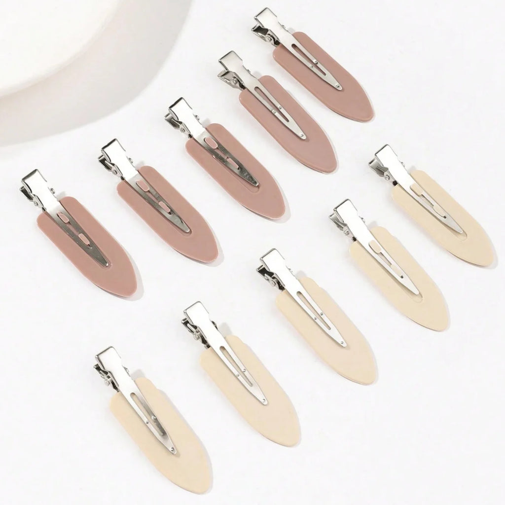 10-Pack No-Bend Seamless Hair Clips Side Bangs Barrettes for Makeup & Face Washing Women’s Styling Hairpins