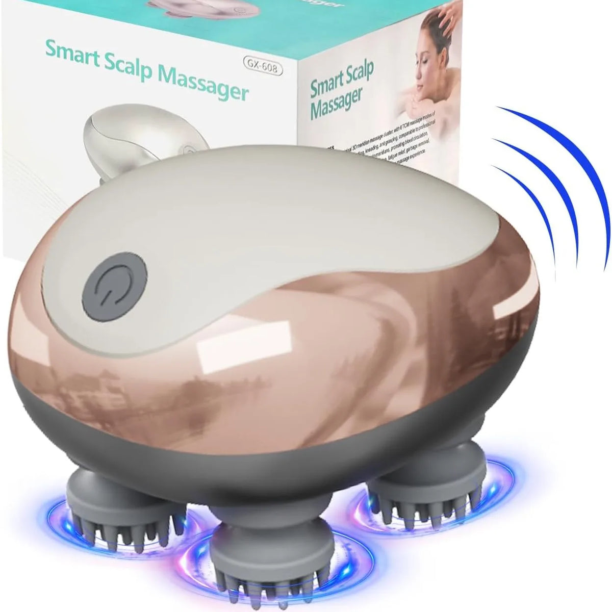 Handheld Electric Scalp Massager - Rechargeable Waterproof Head Scratcher for Scalp, Hair Growth & Full-Body Massage