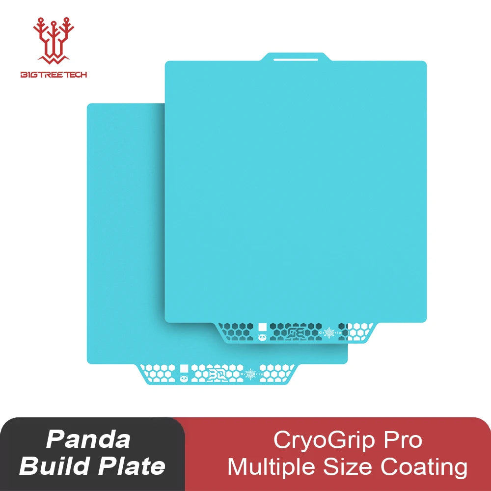 CryoGrip Pro Double-Sided Spring Steel Build Plate — No-Clog Glacier/Frostbite Coating, Multiple Sizes 180–350 mm (7.1–13.8 in)