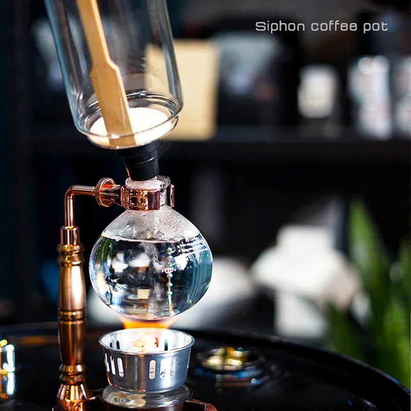 3-5 Cup Syphon Coffee Maker 600ml (20.3 fl oz) Heat-Resistant Glass Siphon Vacuum Brewer