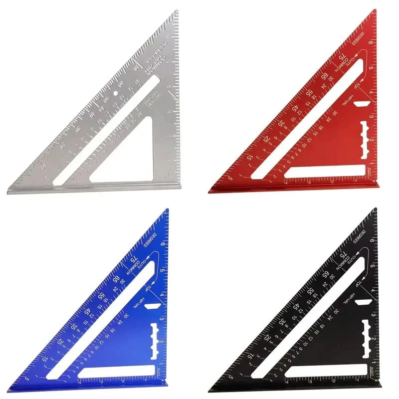 7-Inch (178 mm) Aluminum Speed Square with Inch/Metric Scales — Precision Carpentry & Woodworking Tool
